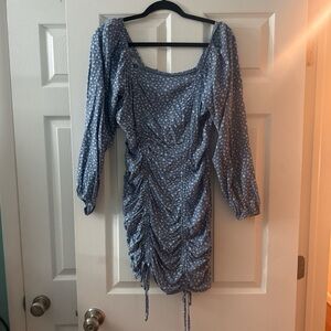 Source Unknown Blue and White Mini Dress